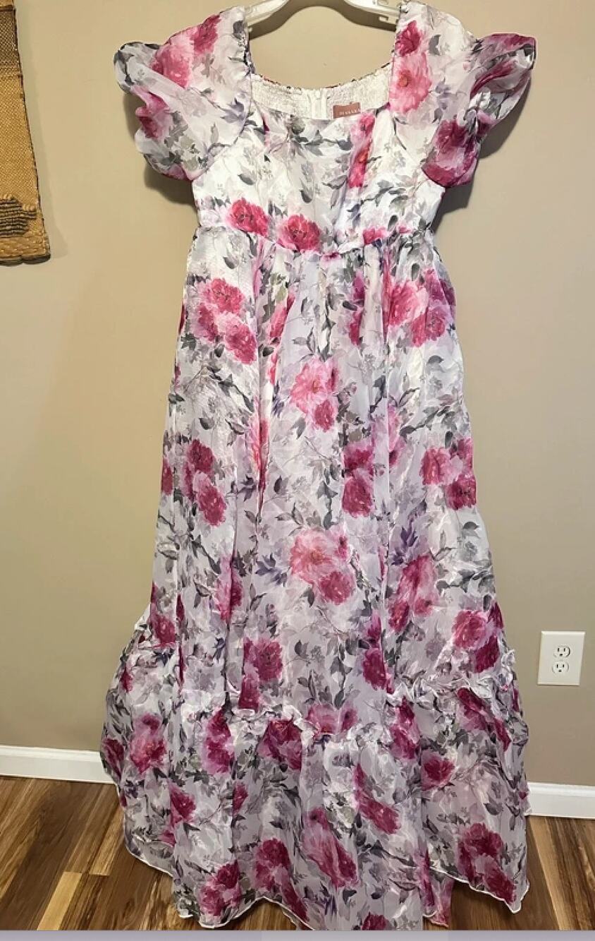 Jessakae Pink Floral Full Beautiful Maxi Formal Dress